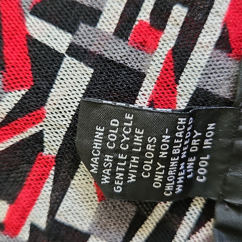 Y2K Geometric Print‎ Mesh Top Ruched Bodice Babydoll Size Large - Picture 13 of 13